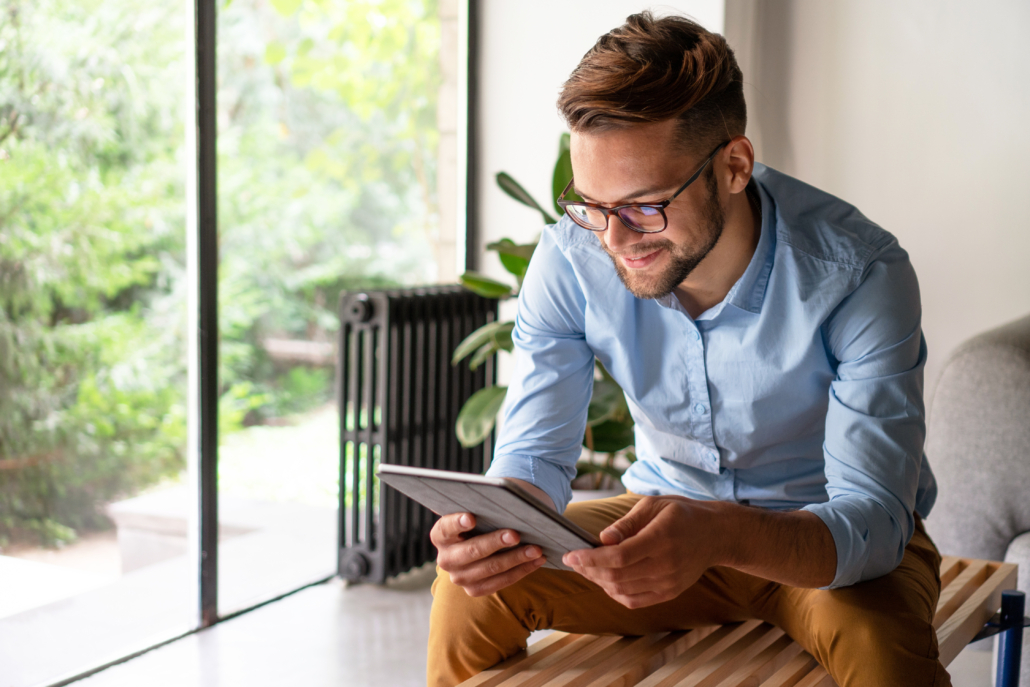 Man Using Tablet