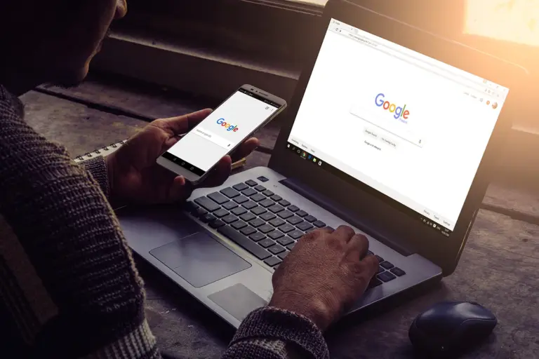 Google Search on Laptop and mobile device